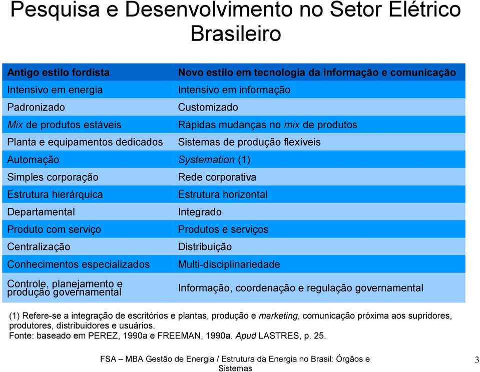 com serviço Produtos e serviços Centralização Distribuição Conhecimentos especializados Multi-disciplinariedade Controle, planejamento e produção governamental Informação, coordenação e regulação