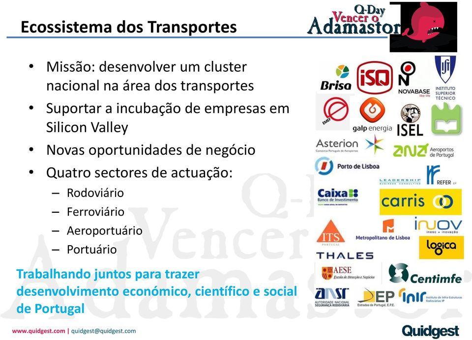 de negócio Quatro sectores de actuação: Rodoviário Ferroviário Aeroportuário