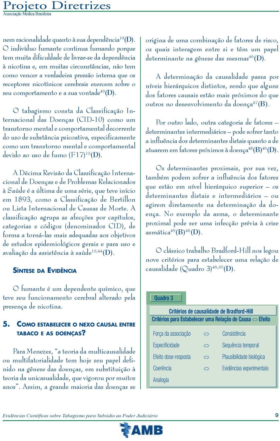 receptores nicotínicos cerebrais exercem sobre o seu comportamento e a sua vontade 45 (D).