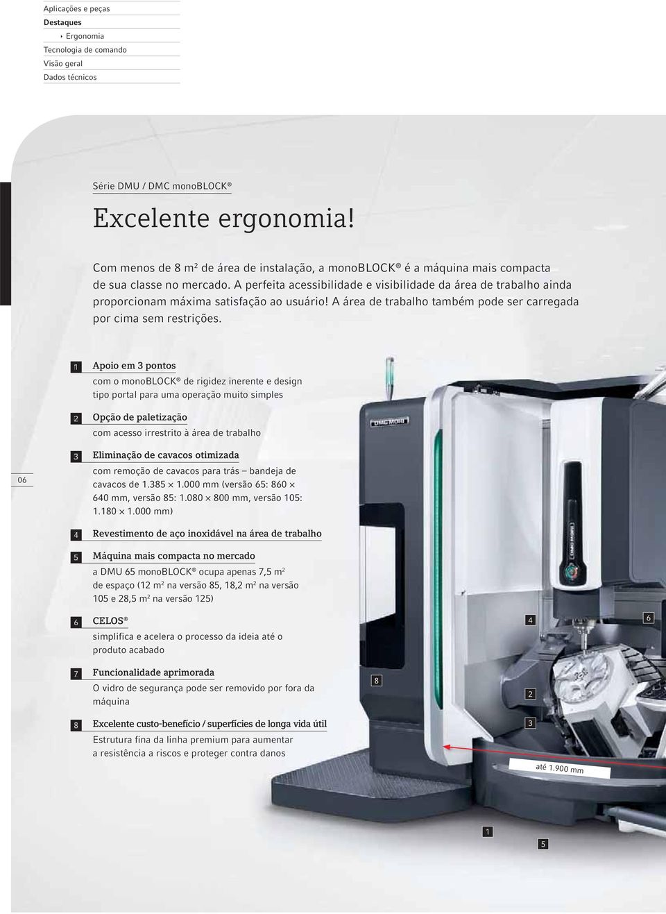 A perfeita acessibilidade e visibilidade da área de trabalho ainda proporcionam máxima satisfação ao usuário! A área de trabalho também pode ser carregada por cima sem restrições.