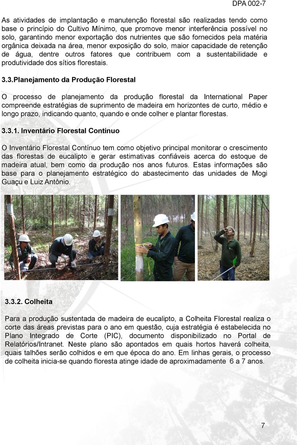produtividade dos sítios florestais. 3.