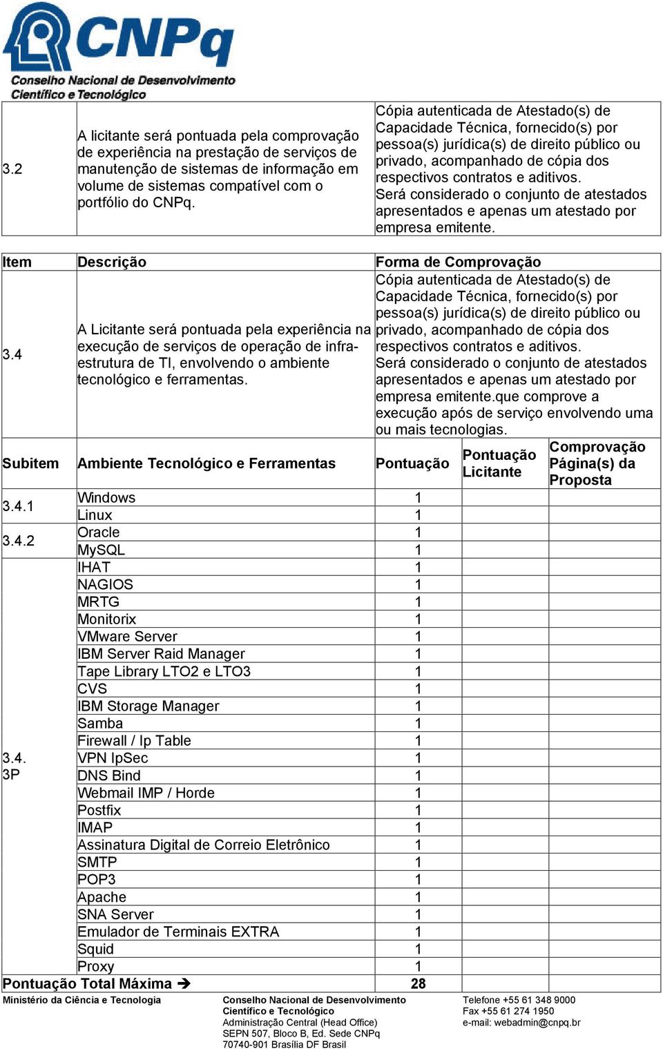 Será considerado o conjunto de atestados apresentados e apenas um atestado por empresa emitente.