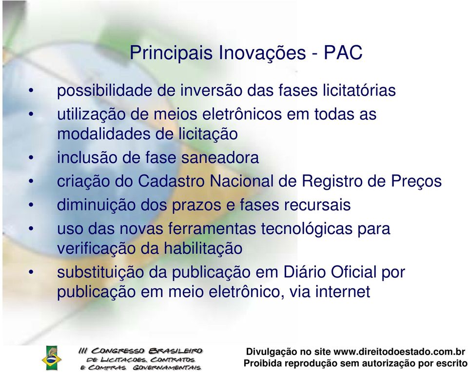 de Registro de Preços diminuição dos prazos e fases recursais uso das novas ferramentas tecnológicas para