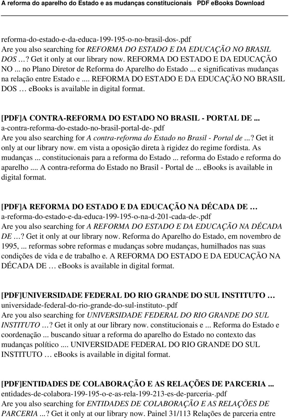 .. a-contra-reforma-do-estado-no-brasil-portal-de-.pdf Are you also searching for A contra-reforma do Estado no Brasil - Portal de...? Get it only at our library now.