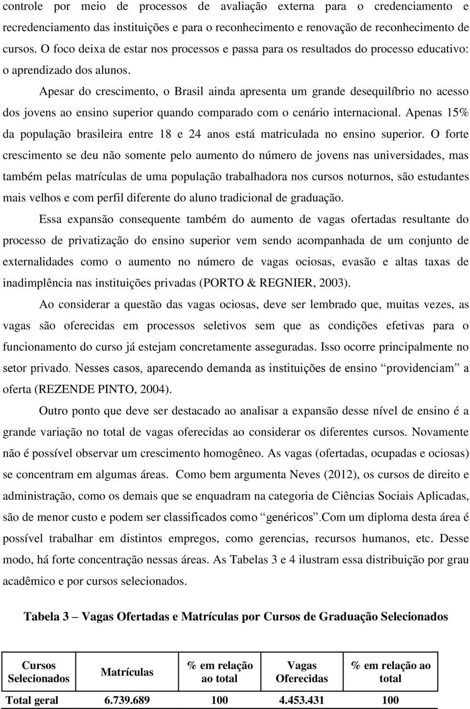 Apesar do crescimento, o Brasil ainda apresenta um grande desequilíbrio no acesso dos jovens ao ensino superior quando comparado com o cenário internacional.