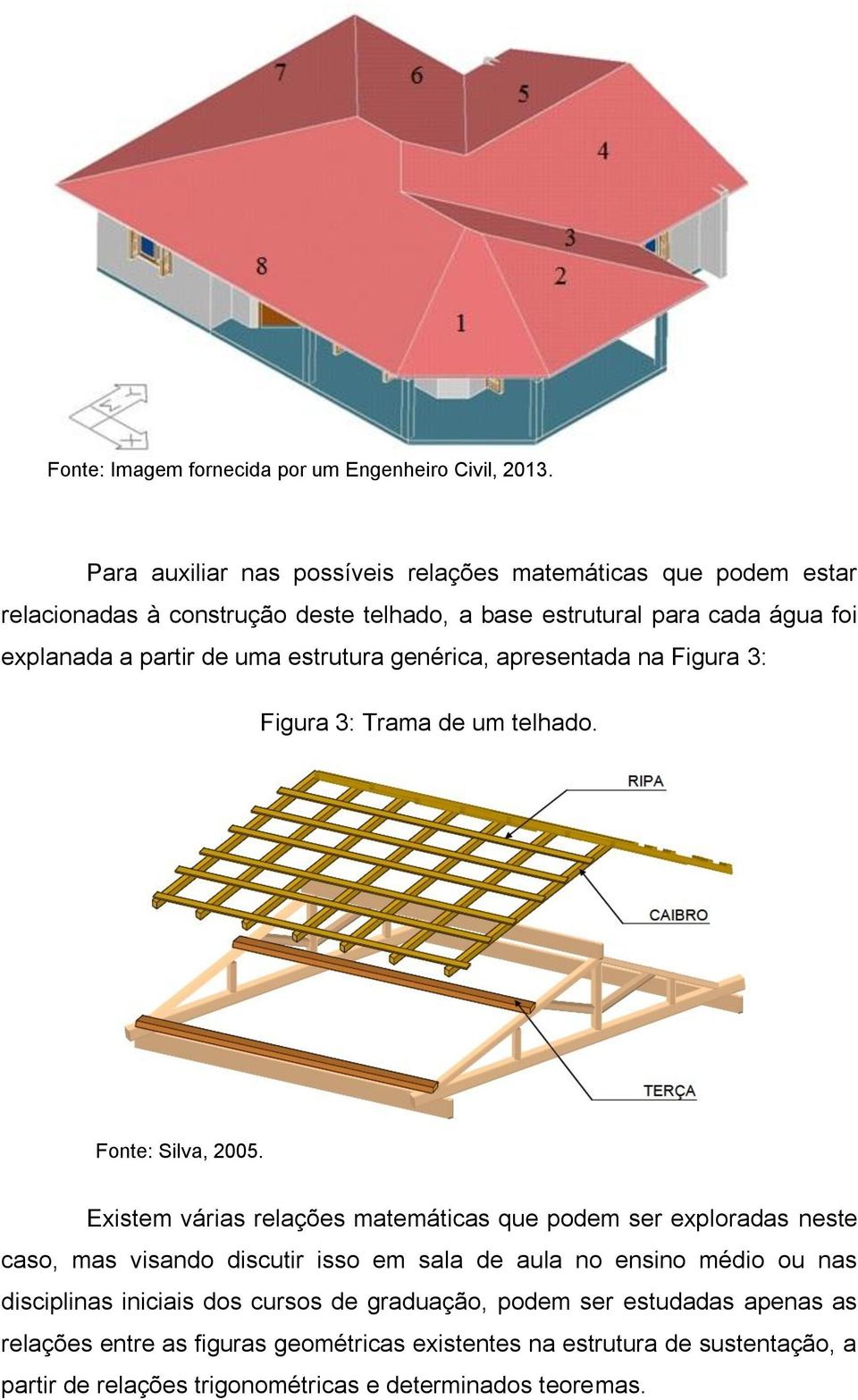estrutura genérica, apresentada na Figura 3: Figura 3: Trama de um telhado. Fonte: Silva, 2005.