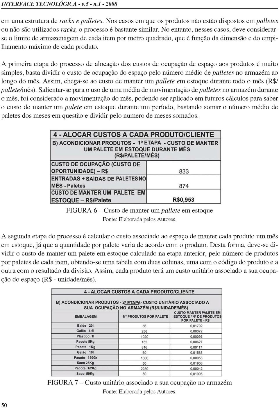 A primeira etapa do processo de alocação dos custos de ocupação de espaço aos produtos é muito simples, basta dividir o custo de ocupação do espaço pelo número médio de palletes no armazém ao longo