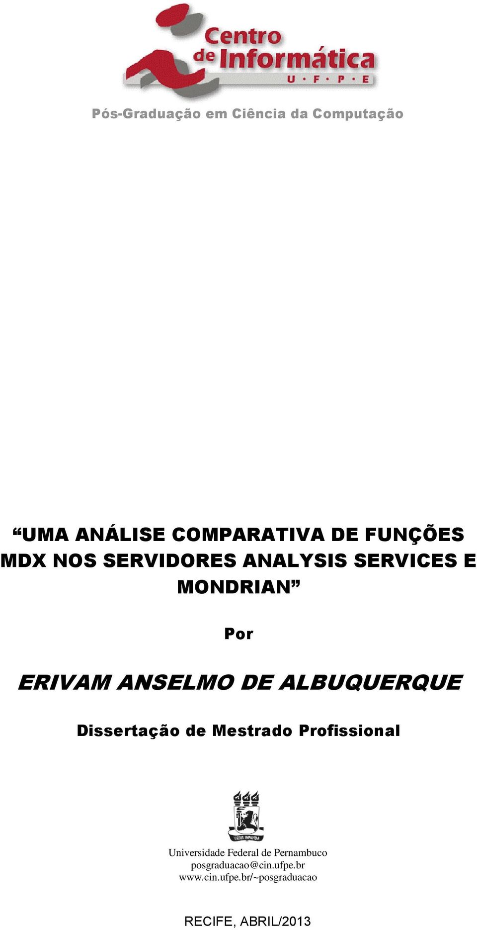 ALBUQUERQUE Dissertação de Mestrado Profissional Universidade Federal de