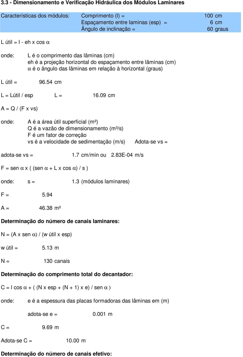 54 cm L = Lútil / esp L = 16.