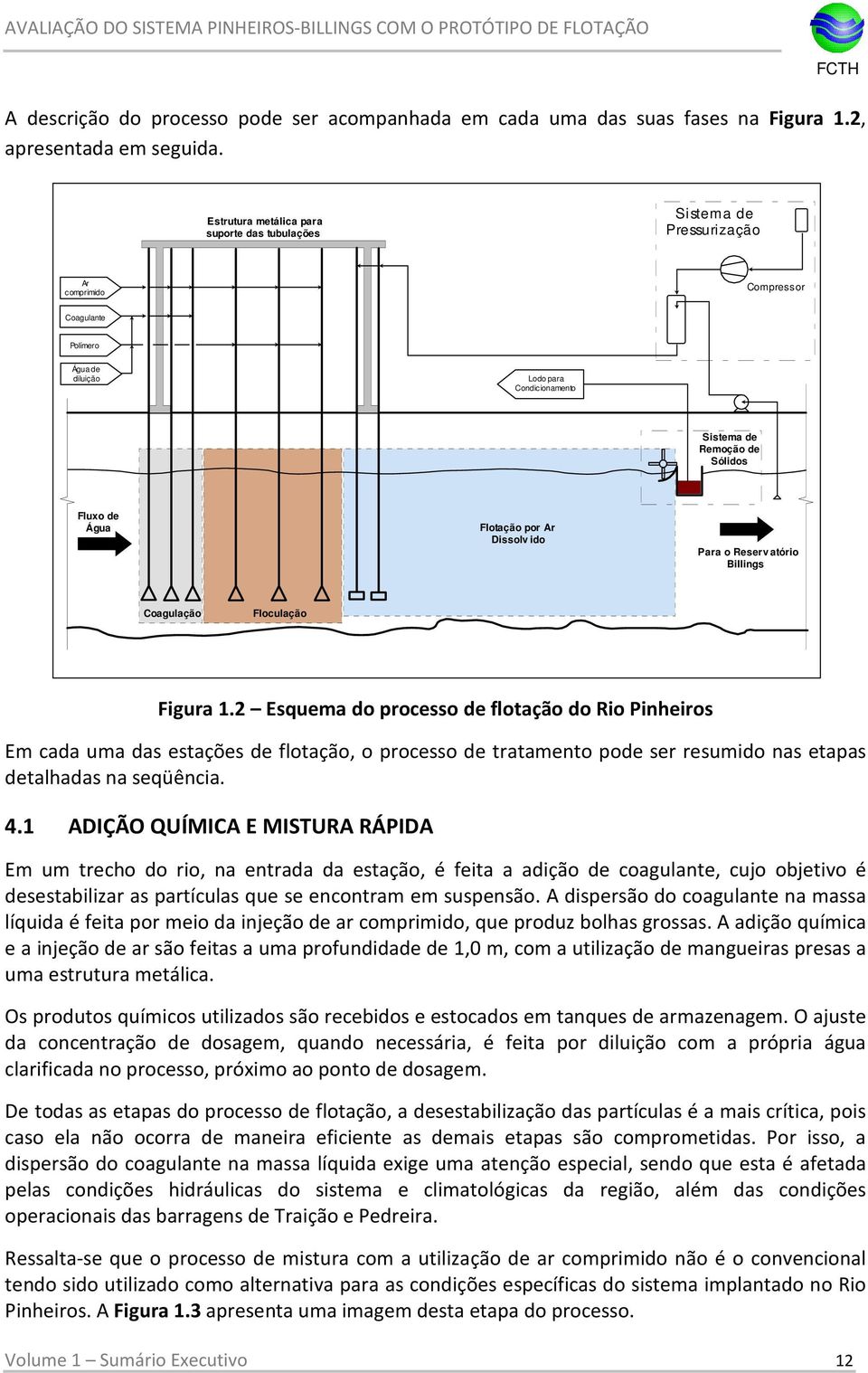 Água Flotação por Ar Dissolv ido Para o Reserv atório Billings Coagulação Floculação Figura 1.