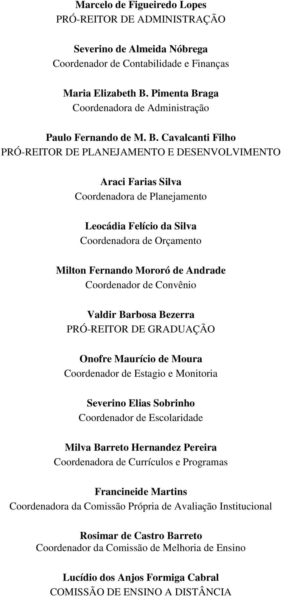 aga Coordenadora de Administração Paulo Fernando de M. B.