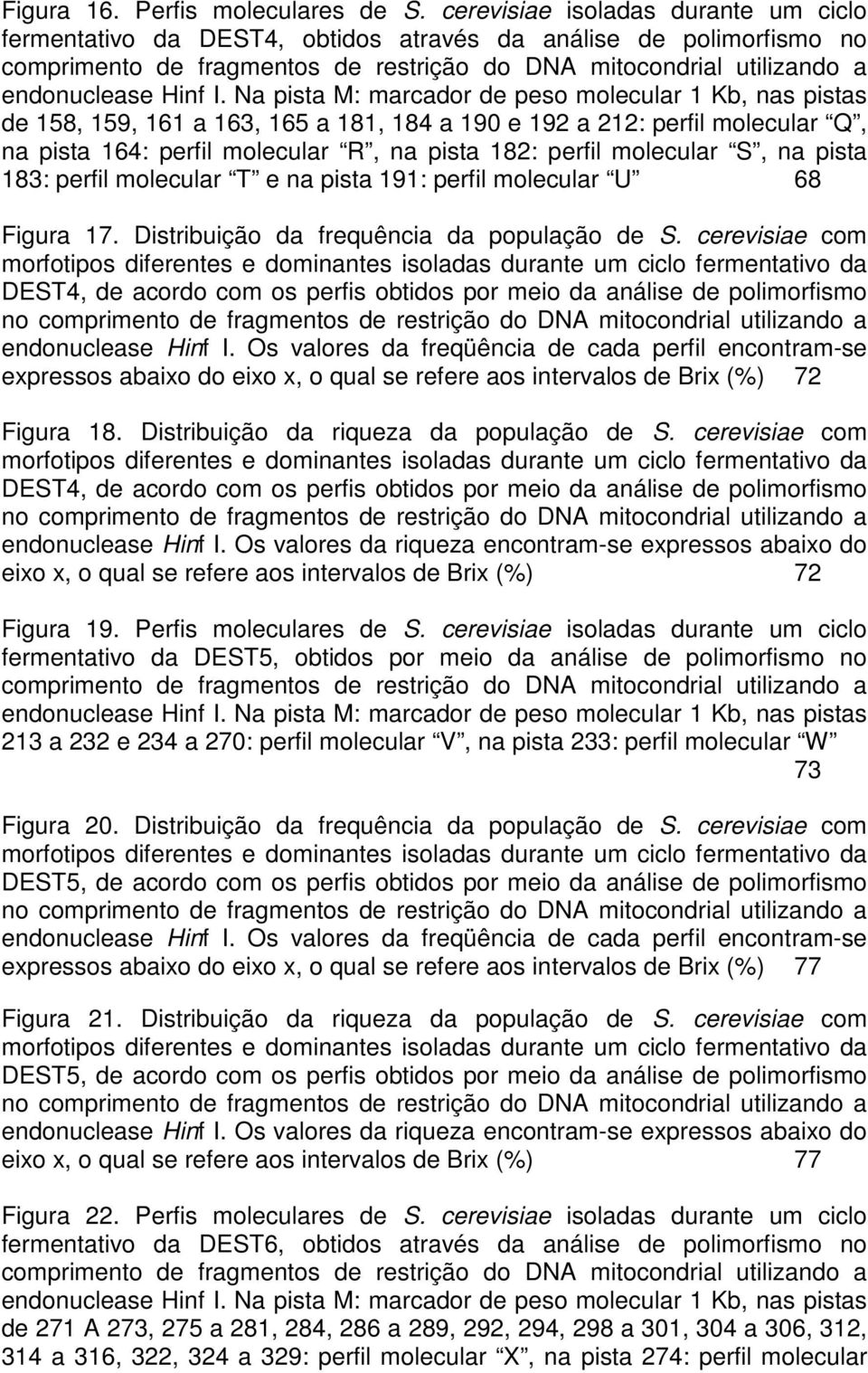 Na pista M: marcador de peso molecular 1 Kb, nas pistas de 158, 159, 161 a 163, 165 a 181, 184 a 190 e 192 a 212: perfil molecular Q, na pista 164: perfil molecular R, na pista 182: perfil molecular