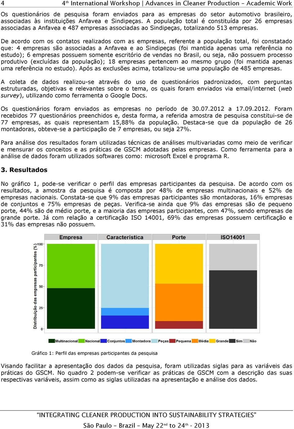 De acordo com os contatos realizados com as empresas, referente a população total, foi constatado que: 4 empresas são associadas a Anfavea e ao Sindipeças (foi mantida apenas uma referência no