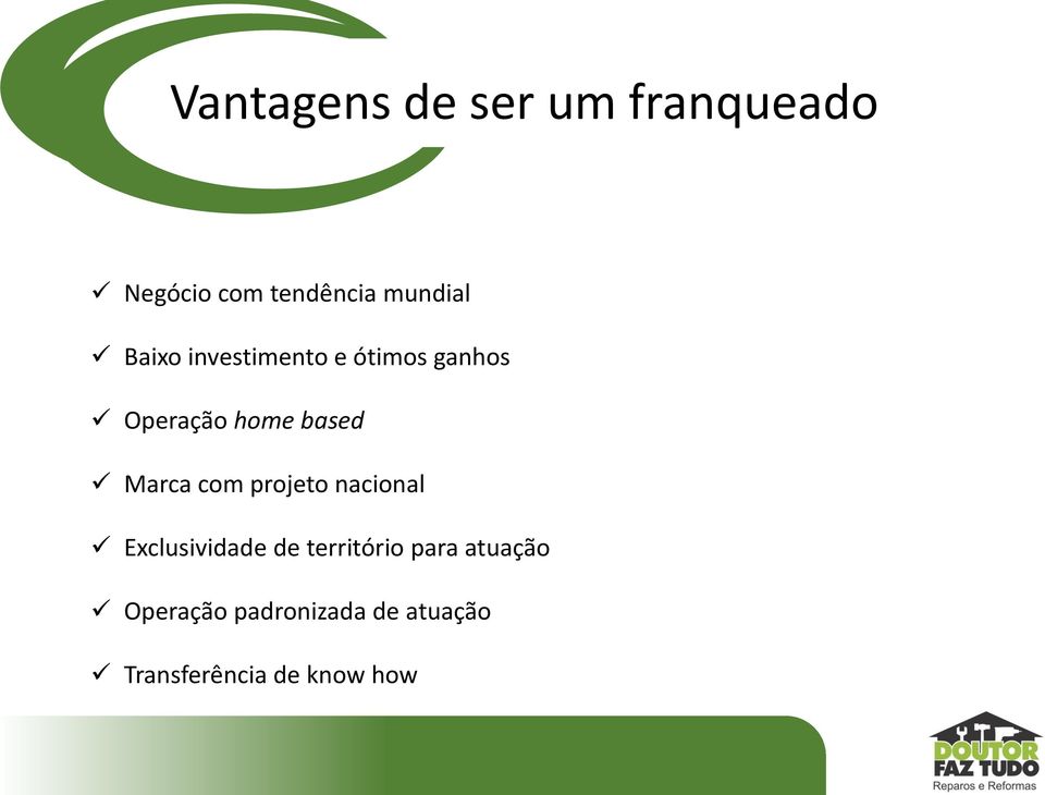 com projeto nacional Exclusividade de território para