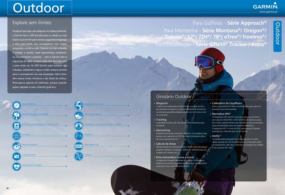 Sózinho ou com a família e amigos, a escalar, fazer geocaching, campismo, ou simplesmente a passear com a Garmin tem a segurança de saber sempre onde está, de onde vem e para onde vai.