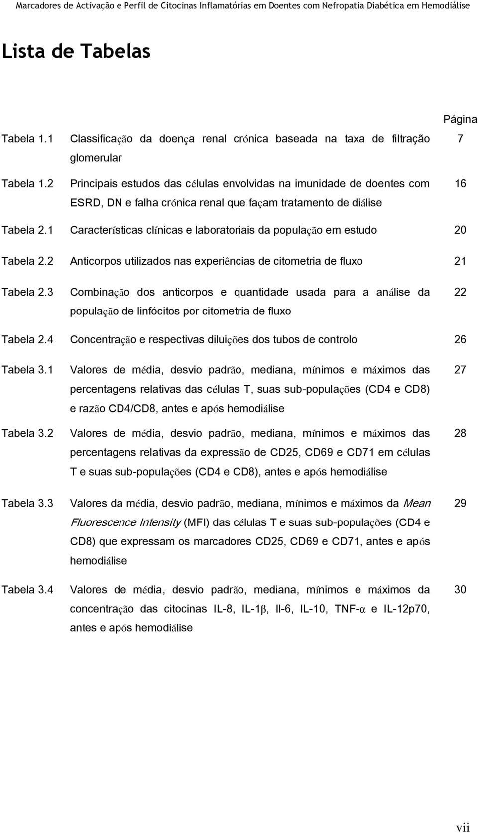 tratamento de diálise Página 7 16 Tabela 2.1 Características clínicas e laboratoriais da população em estudo 20 Tabela 2.2 Anticorpos utilizados nas experiências de citometria de fluxo 21 Tabela 2.