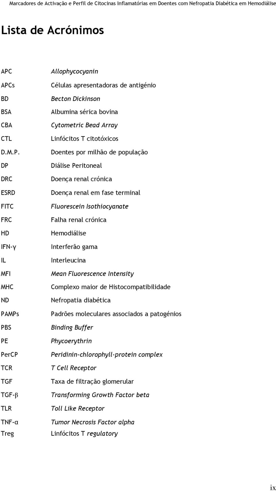 sérica bovina Cytometric Bead Array Linfócitos T citotóxicos Doentes por milhão de população Diálise Peritoneal Doença renal crónica Doença renal em fase terminal Fluorescein Isothiocyanate Falha