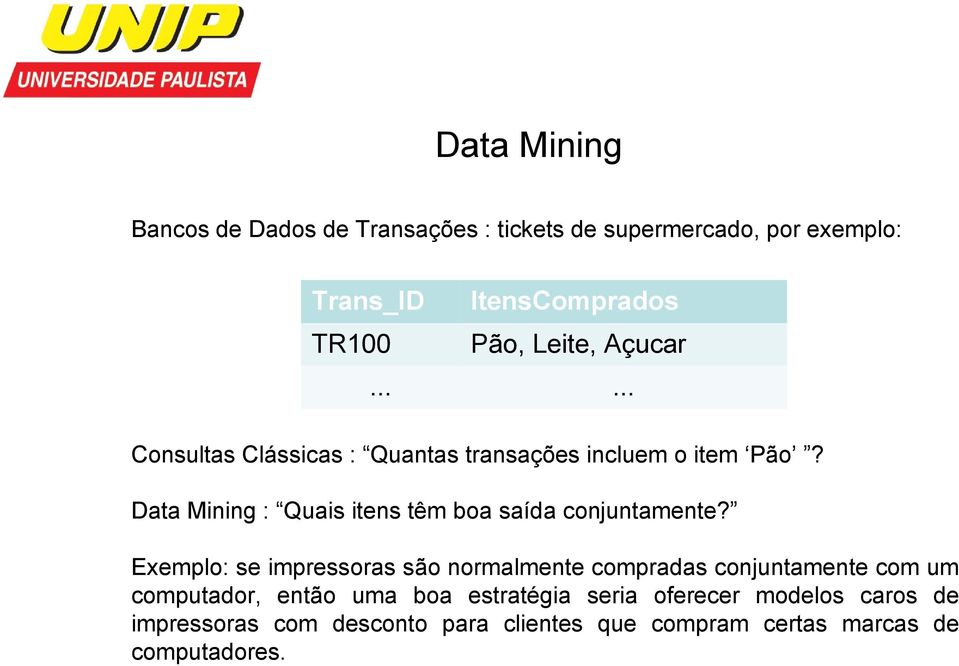 Data Mining : Quais itens têm boa saída conjuntamente?