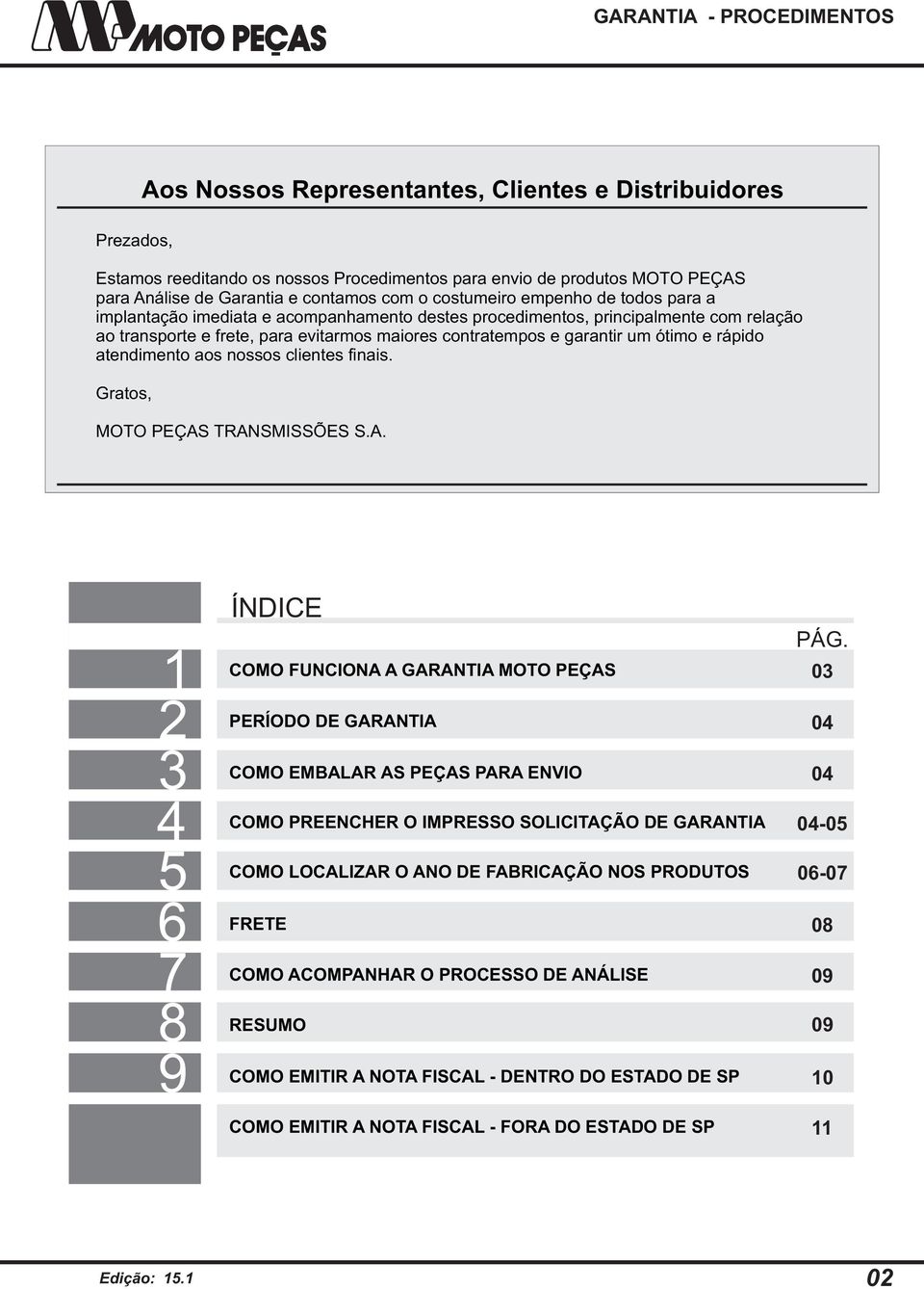 atendimento aos nossos clientes finais. Gratos, MOTO PEÇAS