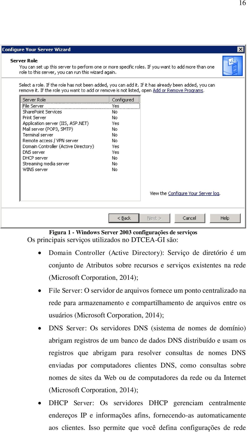 entre os usuários (Microsoft Corporation, 2014); DNS Server: Os servidores DNS (sistema de nomes de domínio) abrigam registros de um banco de dados DNS distribuído e usam os registros que abrigam