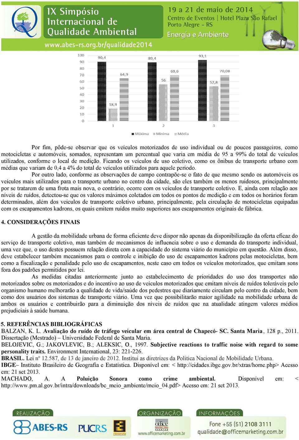 Ficando os veículos de uso coletivo, como os ônibus de transporte urbano com médias que variam de 0,4 a 4% do total de veículos utilizados para aquele período.