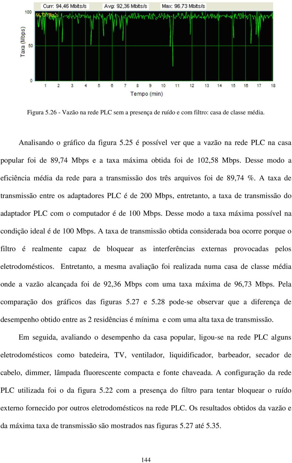 Desse modo a eficiência média da rede para a transmissão dos três arquivos foi de 89,74 %.