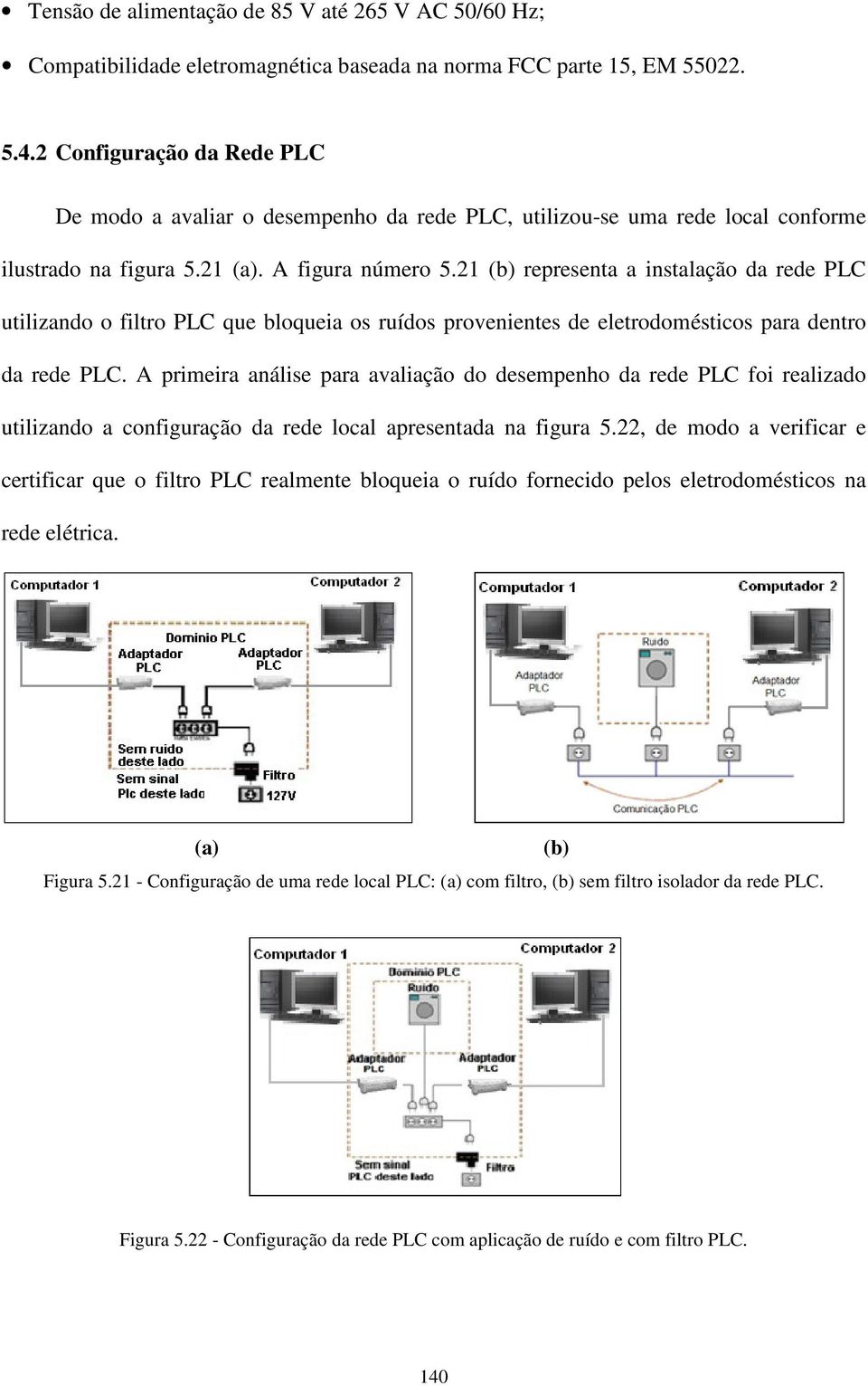 21 (b) representa a instalação da rede PLC utilizando o filtro PLC que bloqueia os ruídos provenientes de eletrodomésticos para dentro da rede PLC.