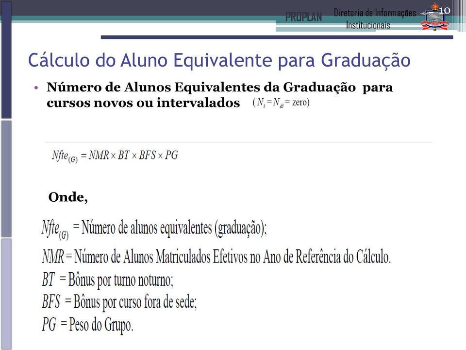 Equivalentes da Graduação para