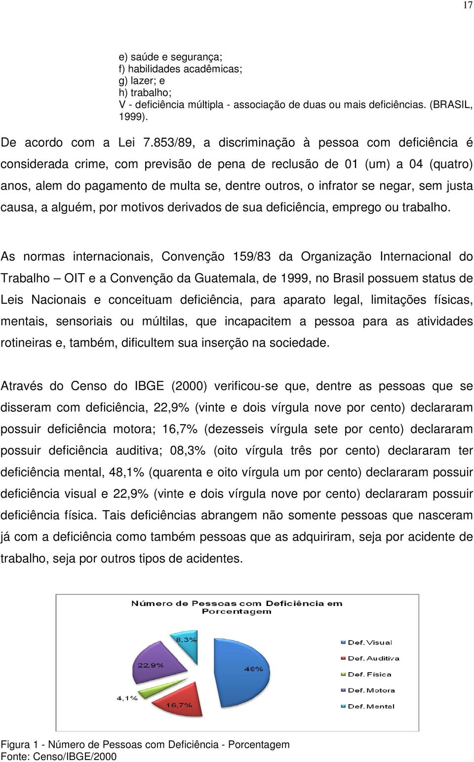 negar, sem justa causa, a alguém, por motivos derivados de sua deficiência, emprego ou trabalho.