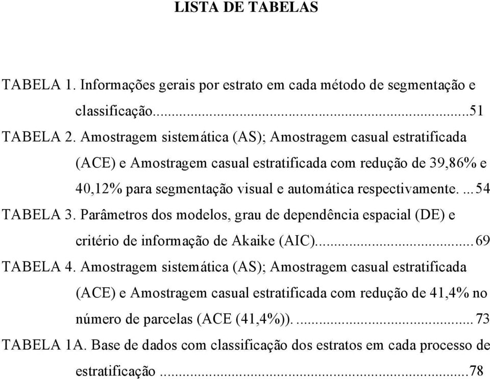 respectivamente....54 TABELA 3. Parâmetros dos modelos, grau de dependência espacial (DE) e critério de informação de Akaike (AIC)...69 TABELA 4.