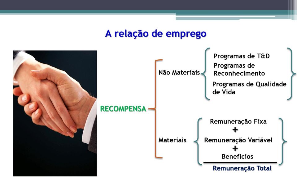 Qualidade de Vida RECOMPENSA Materiais Remuneração