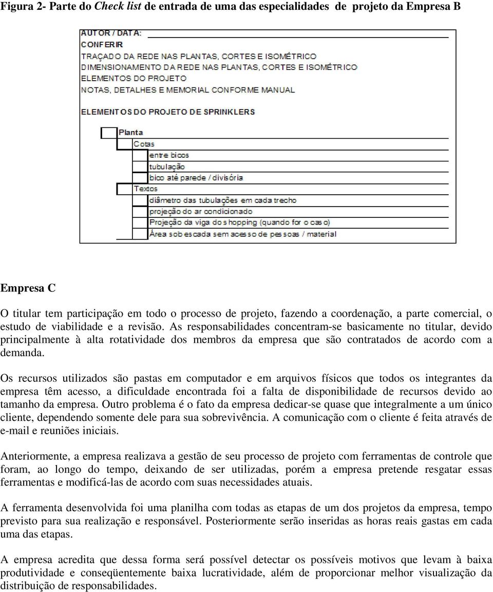 As responsabilidades concentram-se basicamente no titular, devido principalmente à alta rotatividade dos membros da empresa que são contratados de acordo com a demanda.