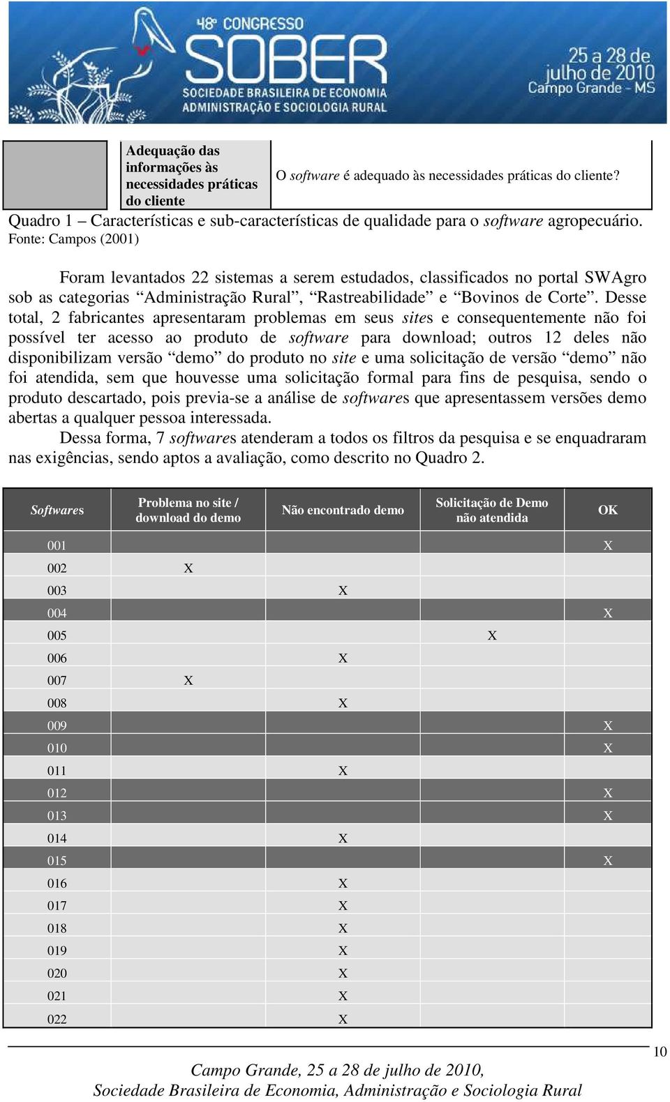 Fonte: Campos (2001) Foram levantados 22 sistemas a serem estudados, classificados no portal SWAgro sob as categorias Administração Rural, Rastreabilidade e Bovinos de Corte.