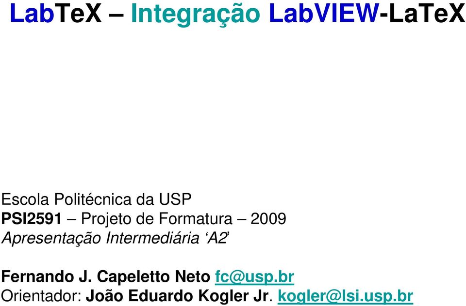 Apresentação Intermediária A2 Fernando J.