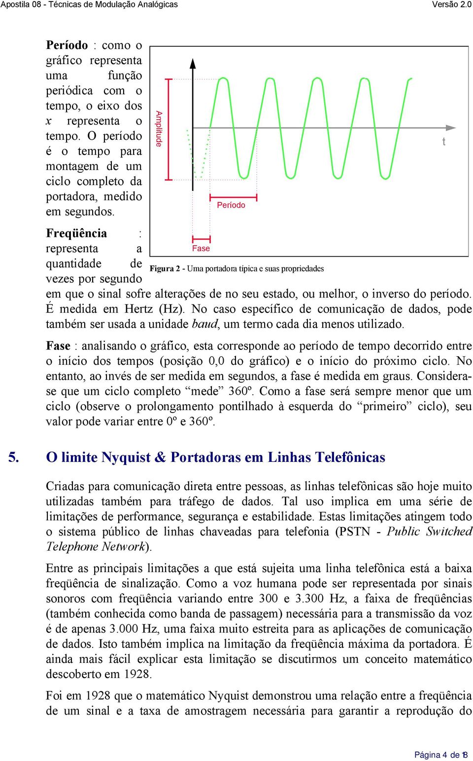 inverso do período. É medida em Hertz (Hz). No caso específico de comunicação de dados, pode também ser usada a unidade baud, um termo cada dia menos utilizado.