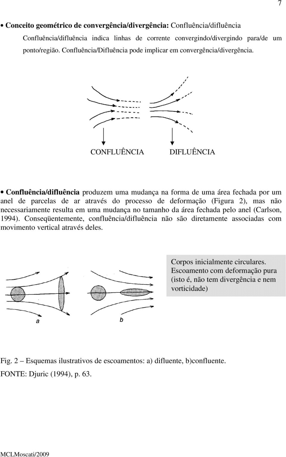 CONFLUÊNCIA DIFLUÊNCIA Conluência/iluência ouzem uma muança na oma e uma áea echaa o um anel e acelas e a aavés o ocesso e eomação (Figua, mas não necessaiamene esula em