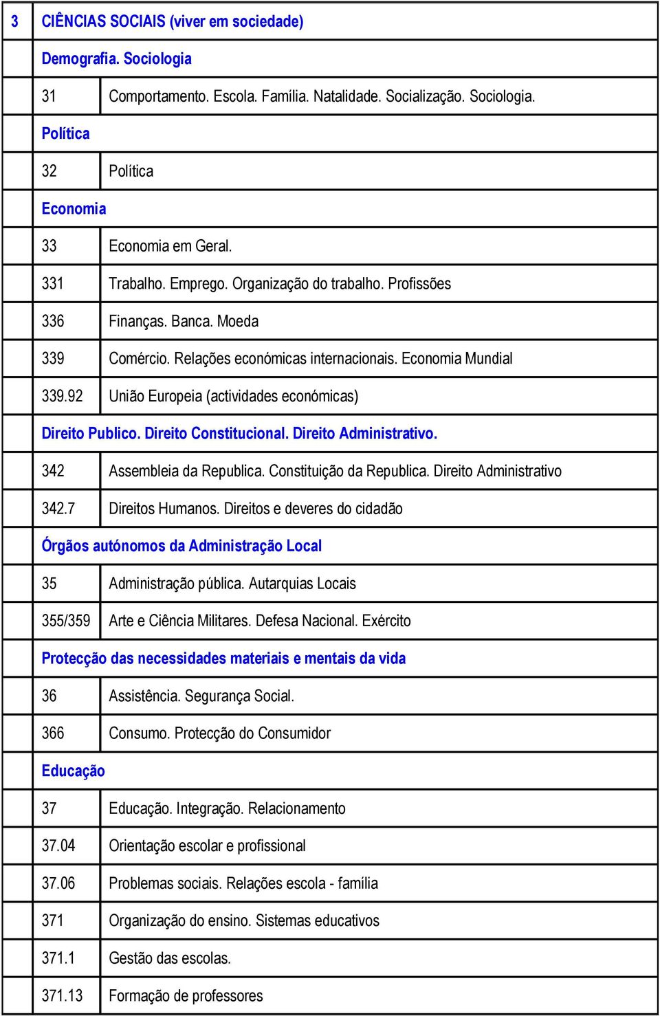 92 União Europeia (actividades económicas) Direito Publico. Direito Constitucional. Direito Administrativo. 342 Assembleia da Republica. Constituição da Republica. Direito Administrativo 342.