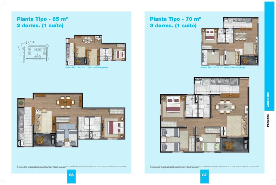 ( suíte) Planta Tipo - 65 m - dorm.