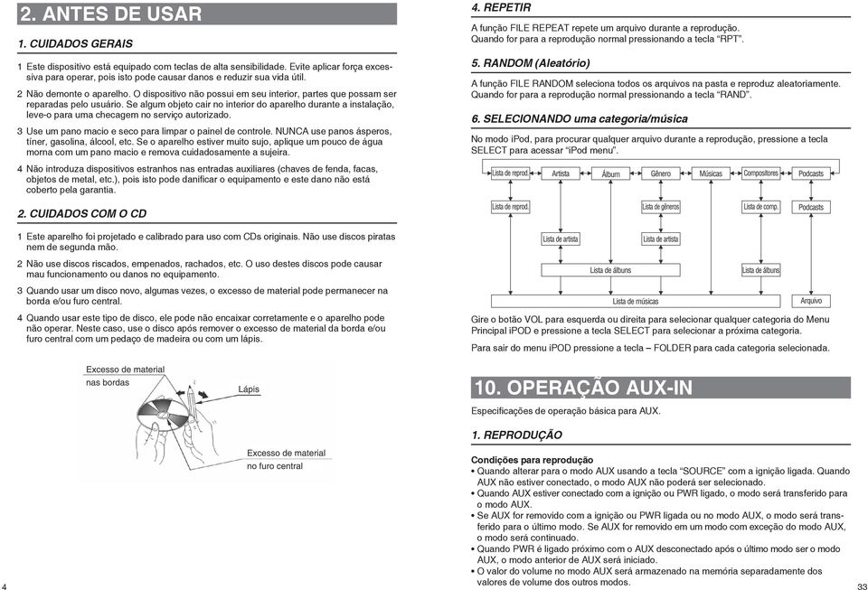 Se algum objeto cair no interior do aparelho durante a instalação, leve-o para uma checagem no serviço autorizado. 3 Use um pano macio e seco para limpar o painel de controle.