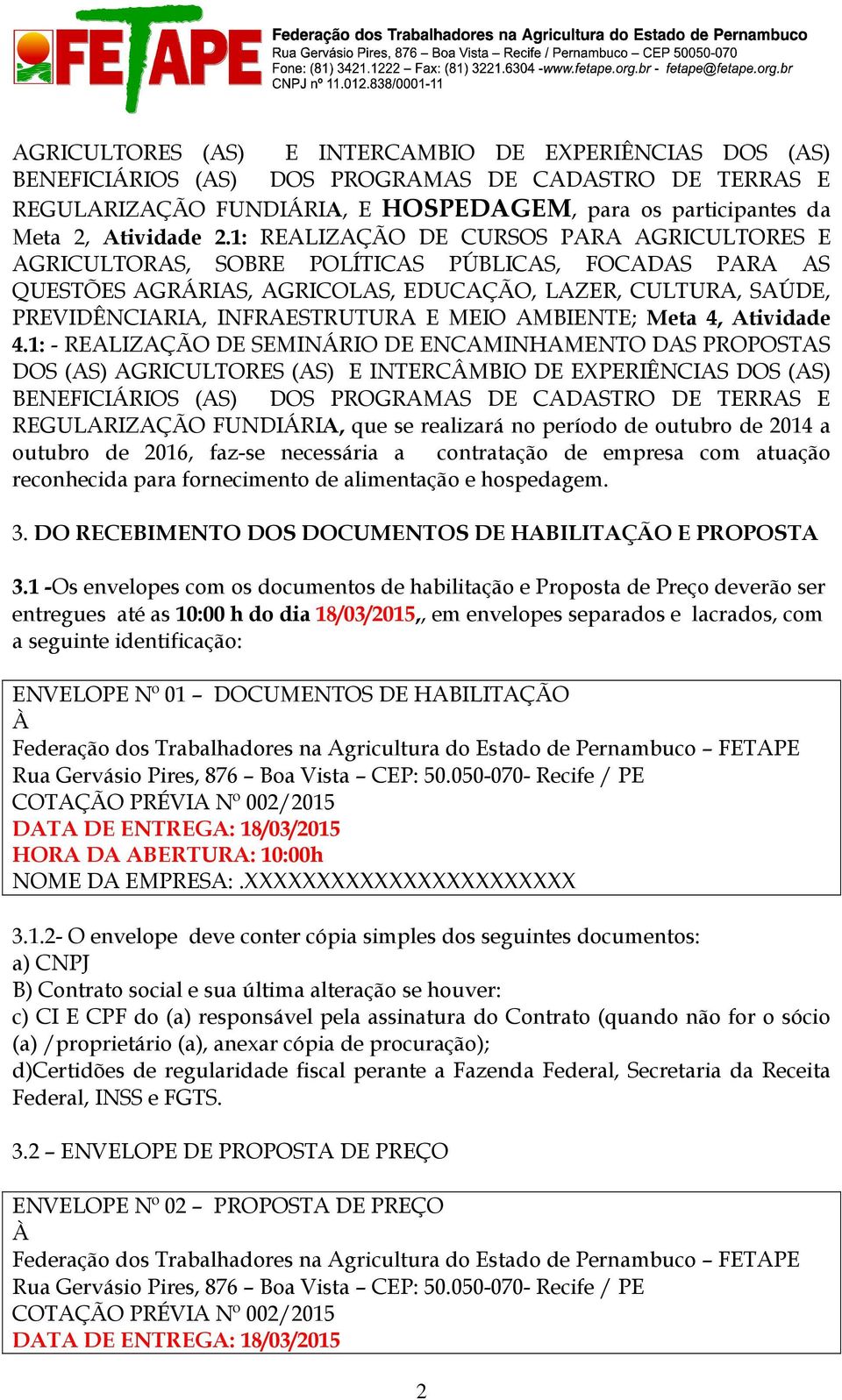 MEIO AMBIENTE; Meta 4, Atividade 4.