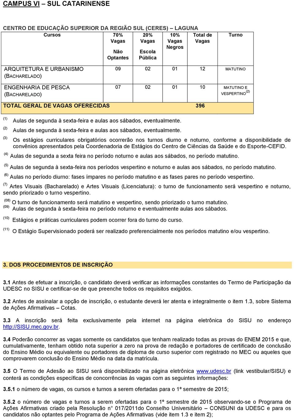 Aulas de segunda à sexta-feira e aulas aos sábados, eventualmente.