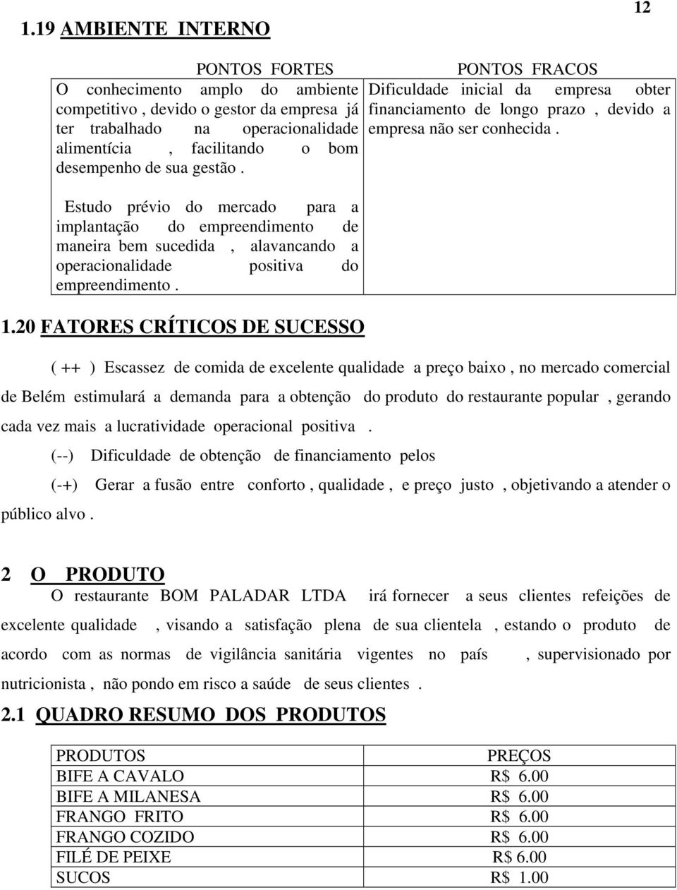 20 FATORES CRÍTICOS DE SUCESSO PONTOS FRACOS Dificuldade inicial da empresa obter financiamento de longo prazo, devido a empresa não ser conhecida.