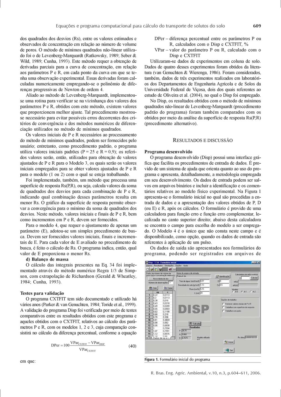 Este método eque a obtenção de deivadas paciais paa a cuva de concentação, em elação aos paâmetos P e R, em cada ponto da cuva em que se tenha uma obsevação expeimental.