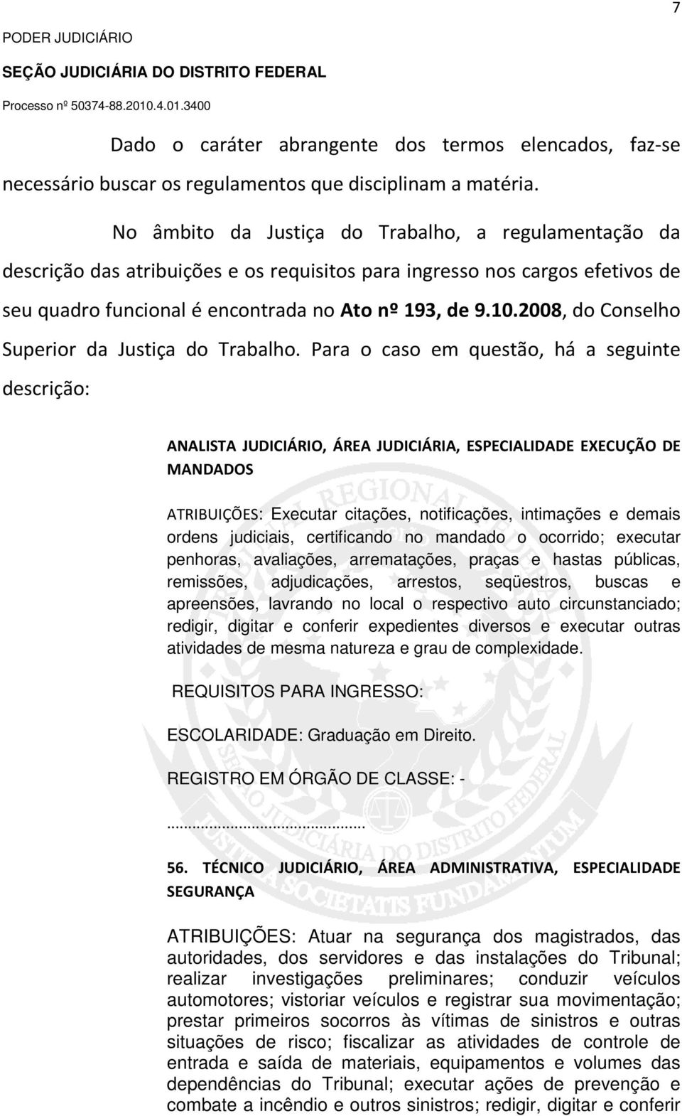 2008, do Conselho Superior da Justiça do Trabalho.