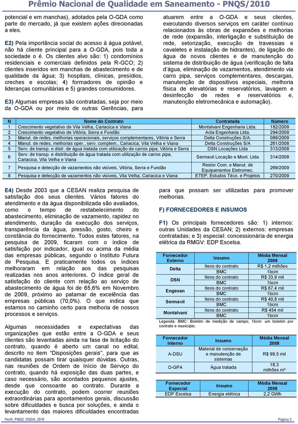 Os clientes alvo são: 1) condomínios residenciais e comerciais definidos pela R-GCO; 2) clientes inseridos em manchas de abastecimento e de qualidade da água; 3) hospitais, clínicas, presídios,