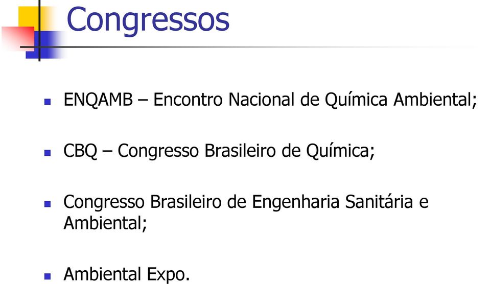 Brasileiro de Química; Congresso