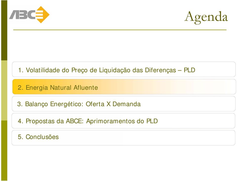 Diferenças PLD 2. Energia Natural Afluente 3.