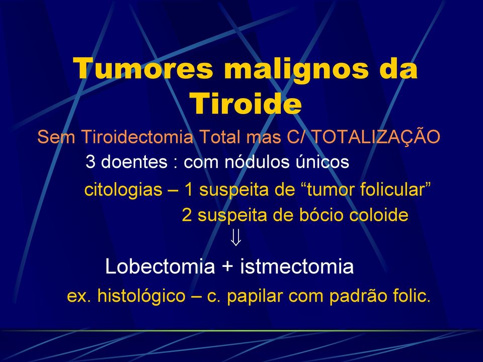 folicular 2 suspeita de bócio coloide Lobectomia +