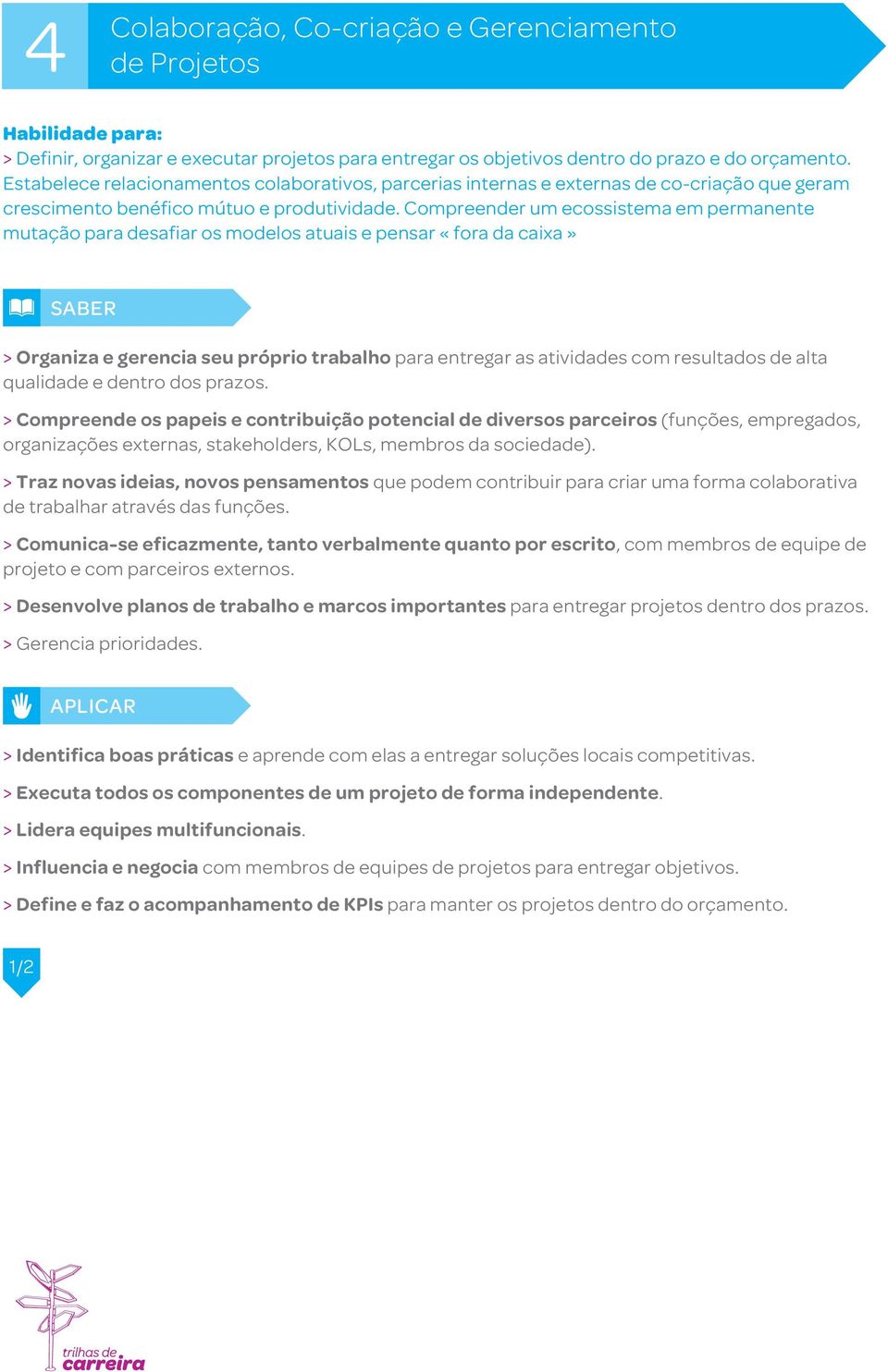 Compreender um ecossistema em permanente mutação para desafiar os modelos atuais e pensar «fora da caixa» SABER > Organiza e gerencia seu próprio trabalho para entregar as atividades com resultados