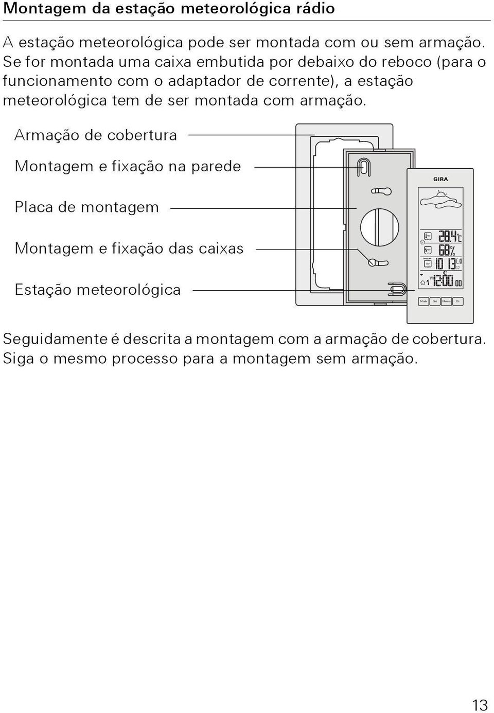 tem de ser montada com armação.